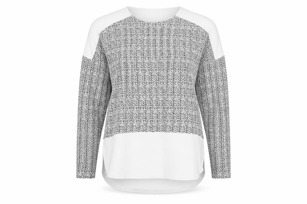Izabel Womens White Geometric  Pullover Jumper Size 12