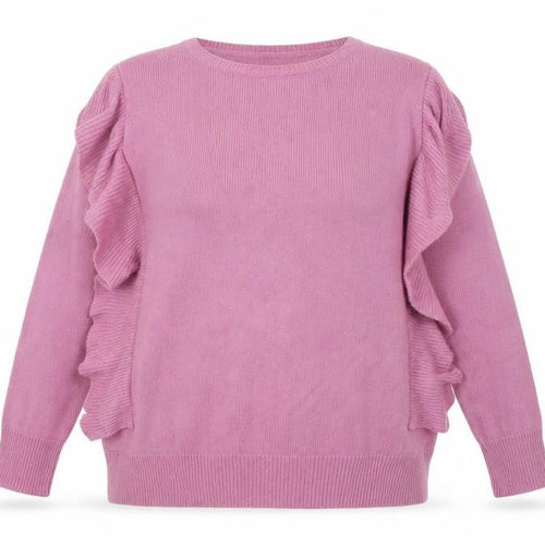 CAPSULE Womens Purple  Knit Pullover Jumper Size 18  - Frill Detail