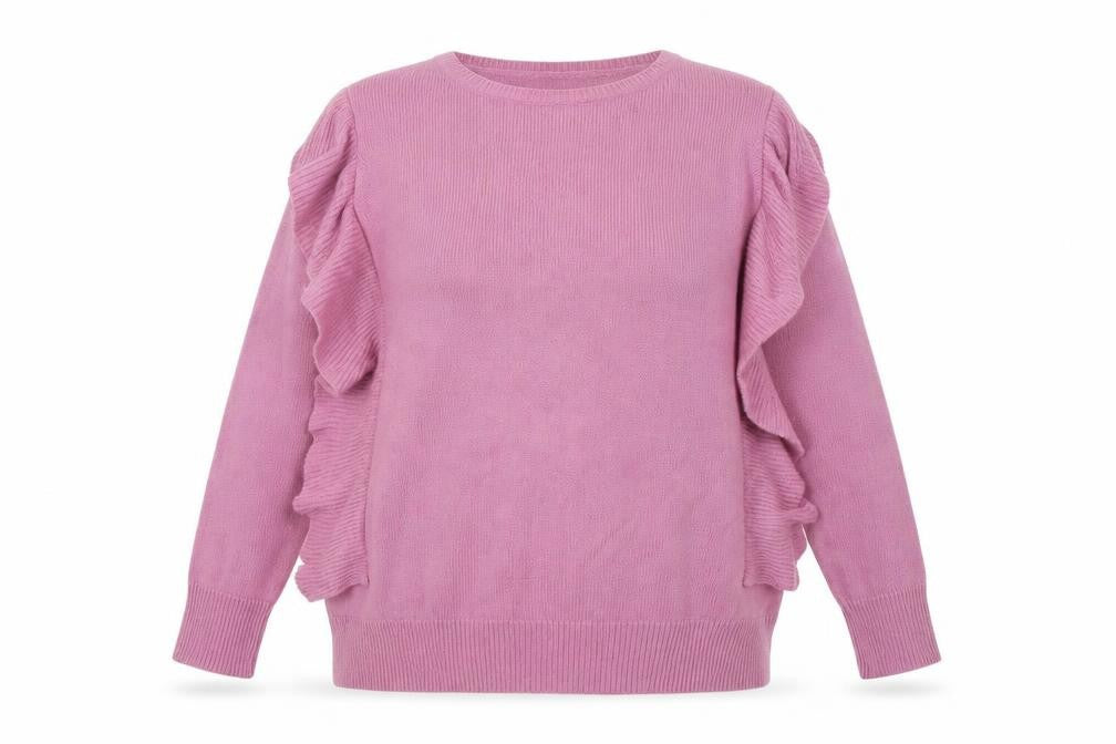 CAPSULE Womens Purple  Knit Pullover Jumper Size 18  - Frill Detail