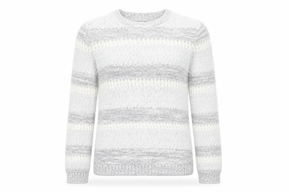 F&F Womens Grey Striped  Pullover Jumper Size 8