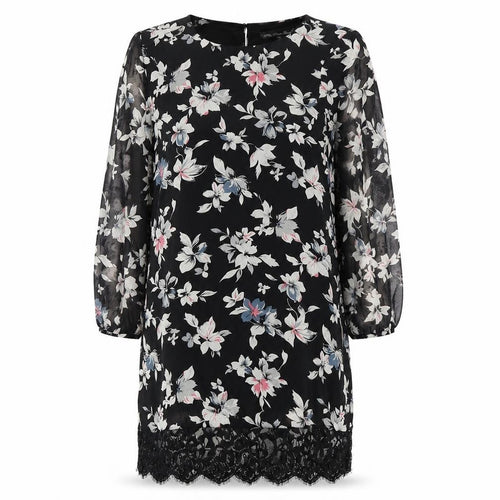 Mela Loves London Womens Black Floral  Pencil Dress  Size 14