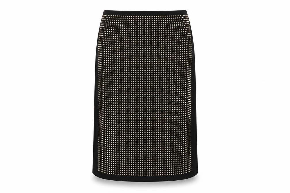 Front view of Atmosphere women’s black maxi skirt, size UK 12