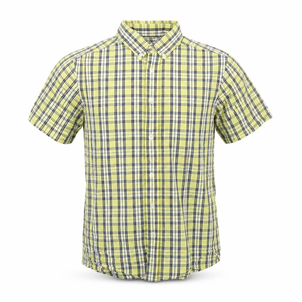 Blue Harbour Mens Yellow Plaid   Button-Up Size S