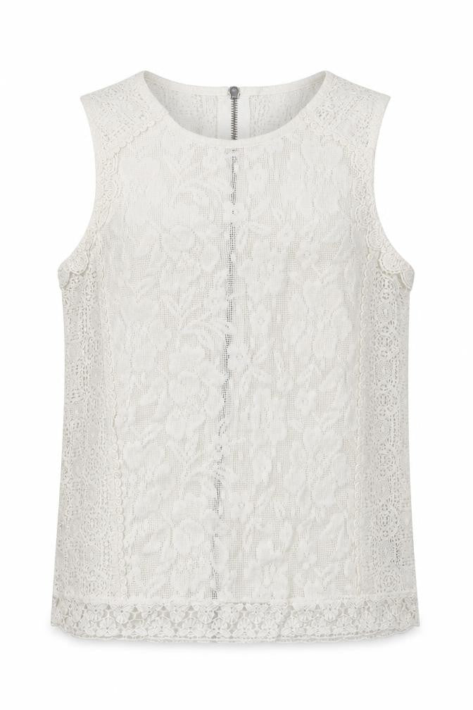 New Look Womens White Floral  Basic Blouse Size 8