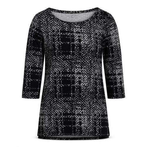 F&F Womens Black Herringbone  Basic Blouse Size 8