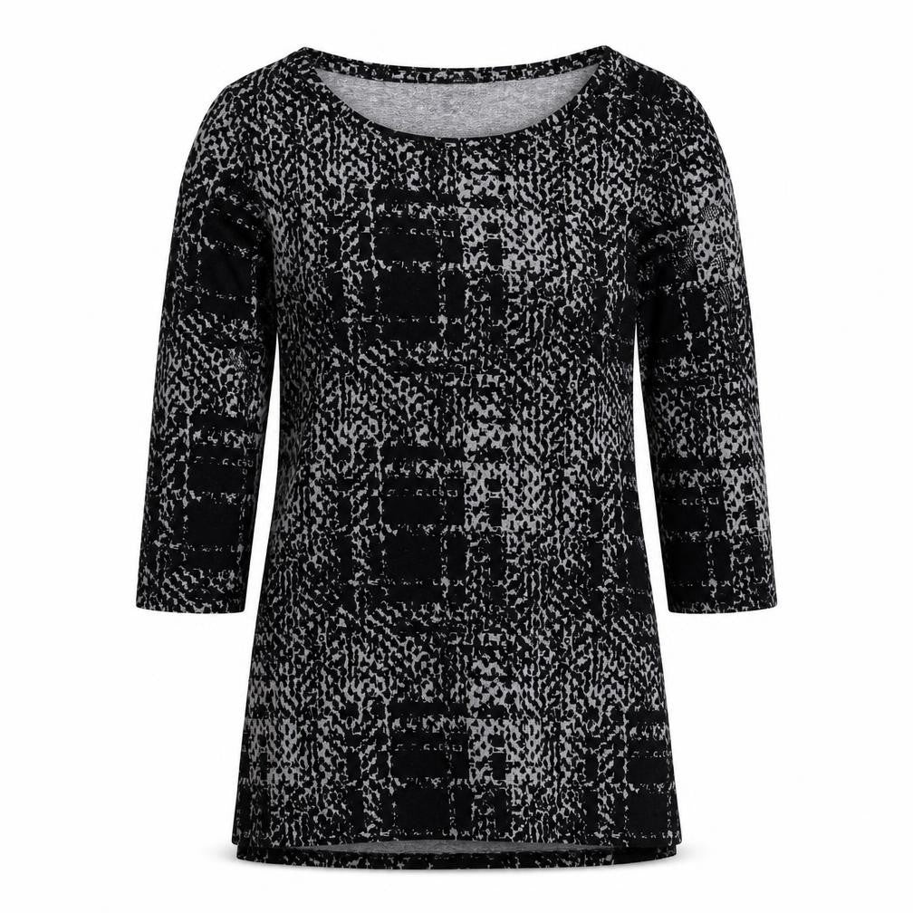 F&F Womens Black Herringbone  Basic Blouse Size 8