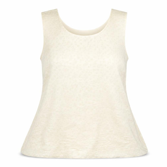Front view of canda women’s beige floral basic blouse, size UK 12