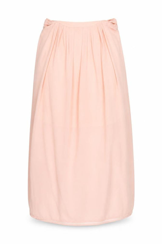 Front view of pre worn women’s orange cargo skirt, size M