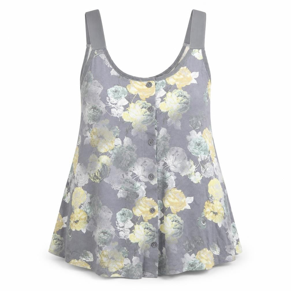 Next Womens Grey Floral  Basic Tank Size 12