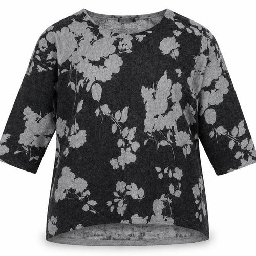Roman Womens Grey Floral  Pullover Jumper Size 12