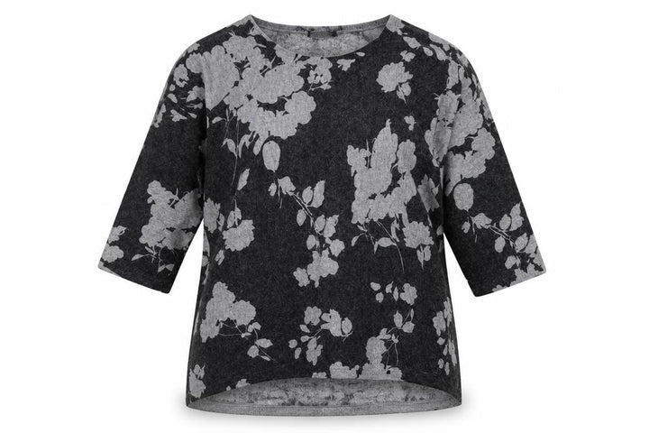 Roman Womens Grey Floral Pullover Jumper Size 12