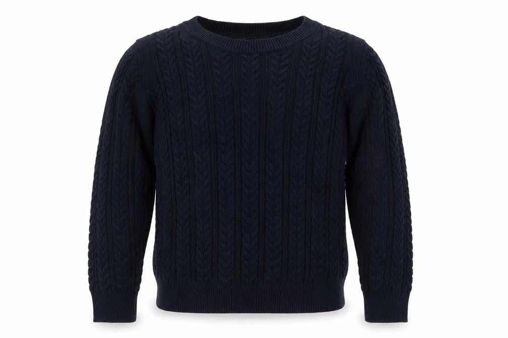 Front view of H&M men’s blue jumper, size L