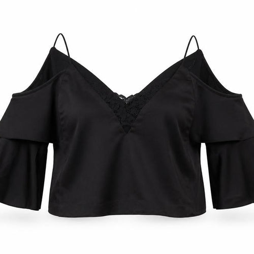 Topshop Womens Black   Cropped Blouse Size 4