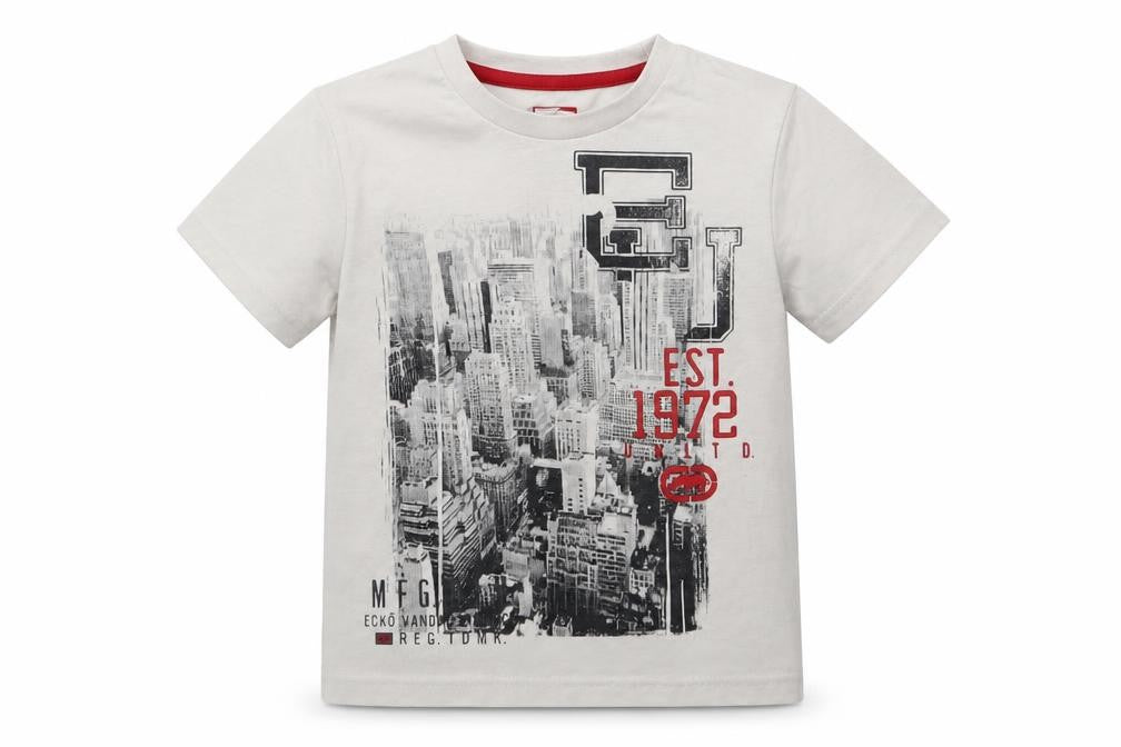 Ecko Unltd. Boys White  Jersey Basic T-Shirt Size 4-5 Years