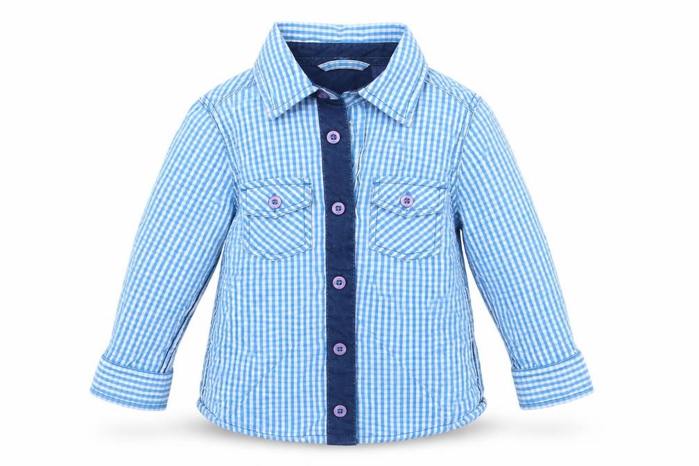 Dopo Dopo Baby Blue Check  Basic Button-Up Size 18-24 Months