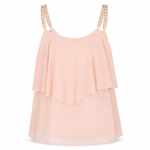 Preworn Womens Pink  Chiffon Camisole Tank Size S
