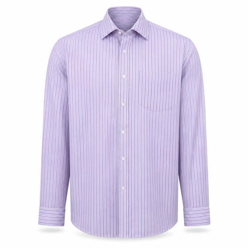Taylor & Wright Mens Purple Striped   Button-Up Size 15.5