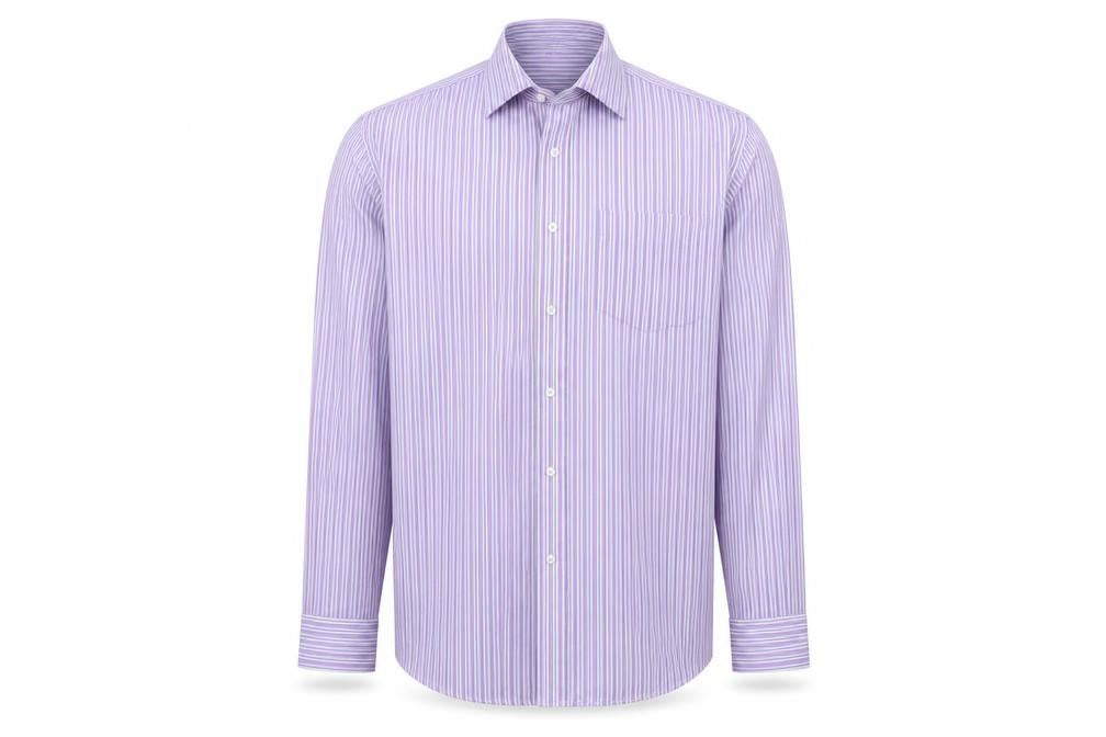 Taylor & Wright Mens Purple Striped   Button-Up Size 15.5