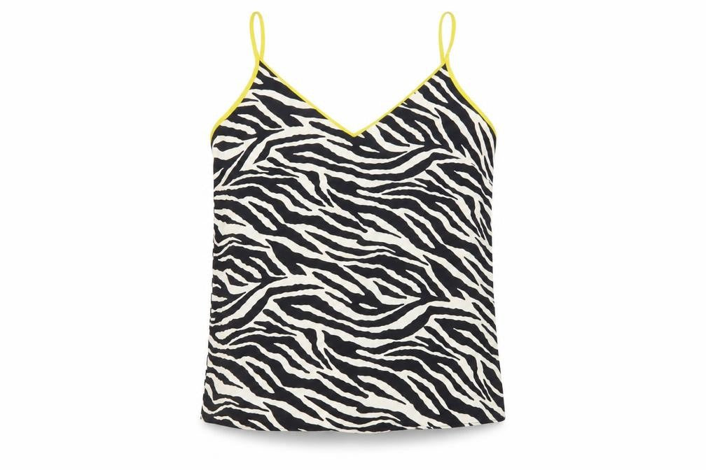 F&F Womens Black Animal Print  Basic Blouse Size 8