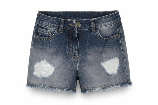 Front view of Next girls’ blue bermuda shorts, size 8, years