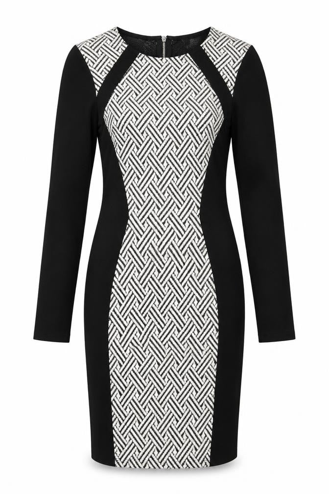 Front view of H&M women’s black a-line, size UK 6