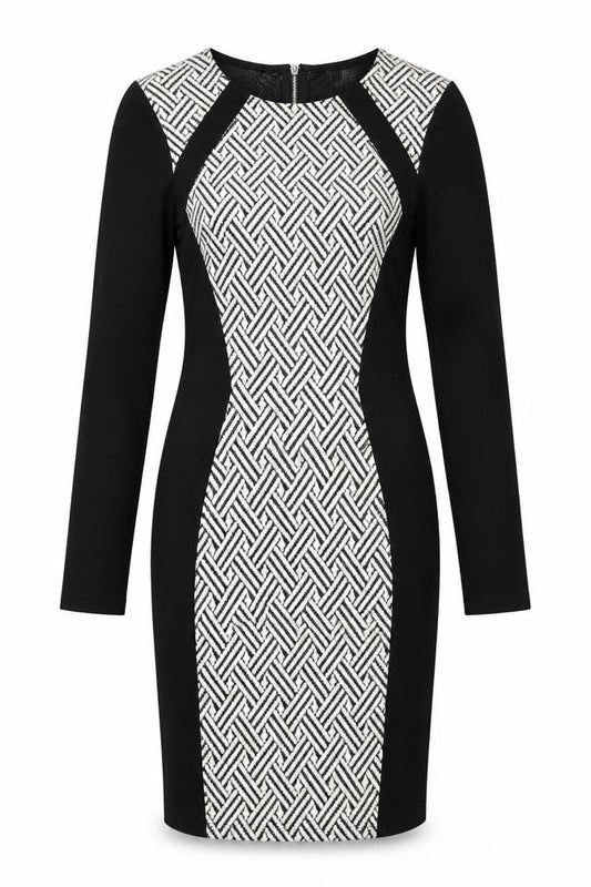 Front view of H&M women’s black a-line, size UK 6