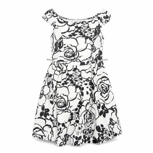 Bloose Womens White Floral  A-Line  Size S
