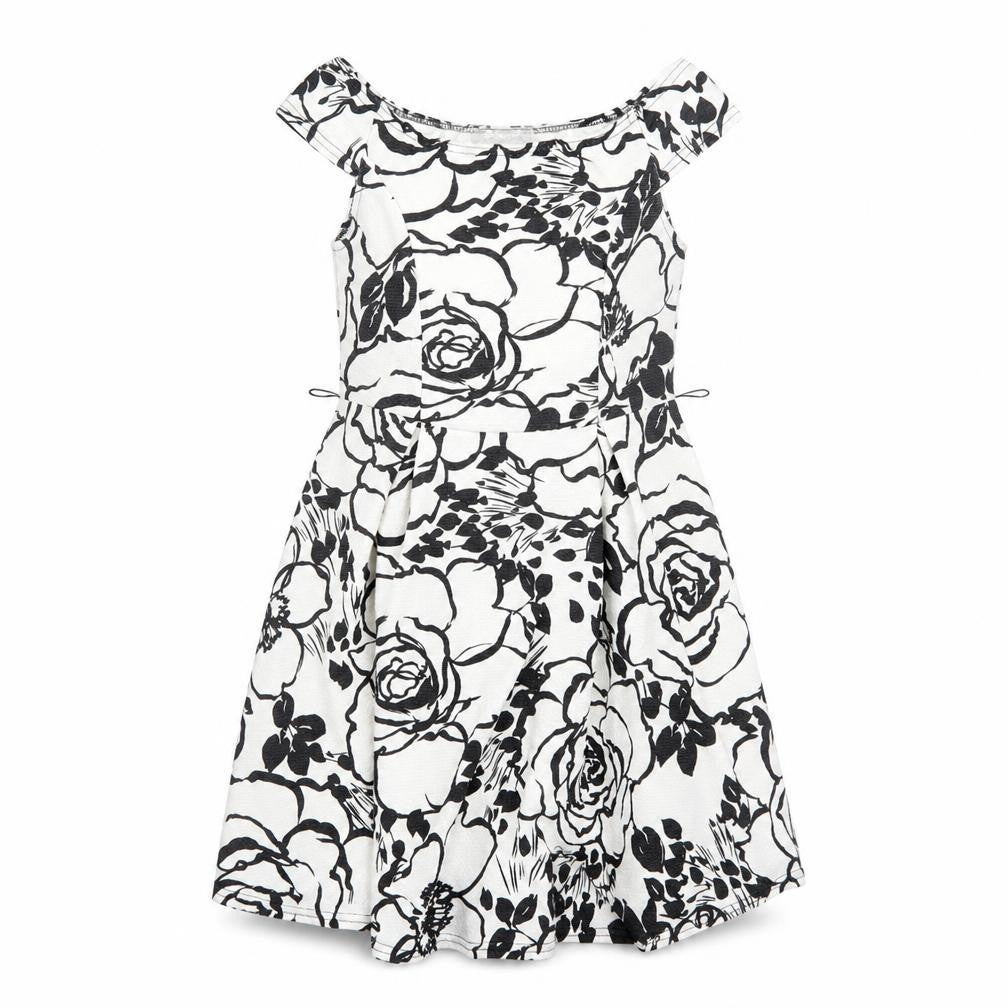 Bloose Womens White Floral  A-Line  Size S