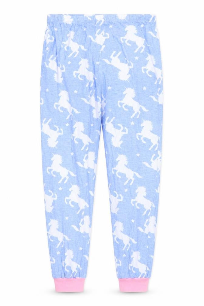 Preworn Girls Blue Animal Print  Sweatpants Trousers Size 12-13 Years - Unicorns Loungewear