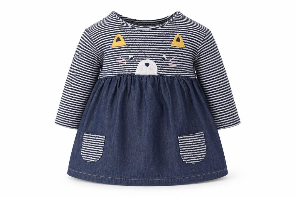 NEXT Girls Blue Striped  A-Line  Size 3-6 Months  - Cat