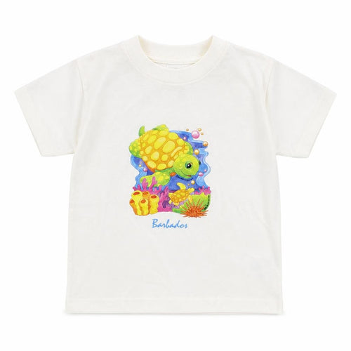 River Bay Boys White   Basic T-Shirt Size 4 Years  - Turtle Barbados