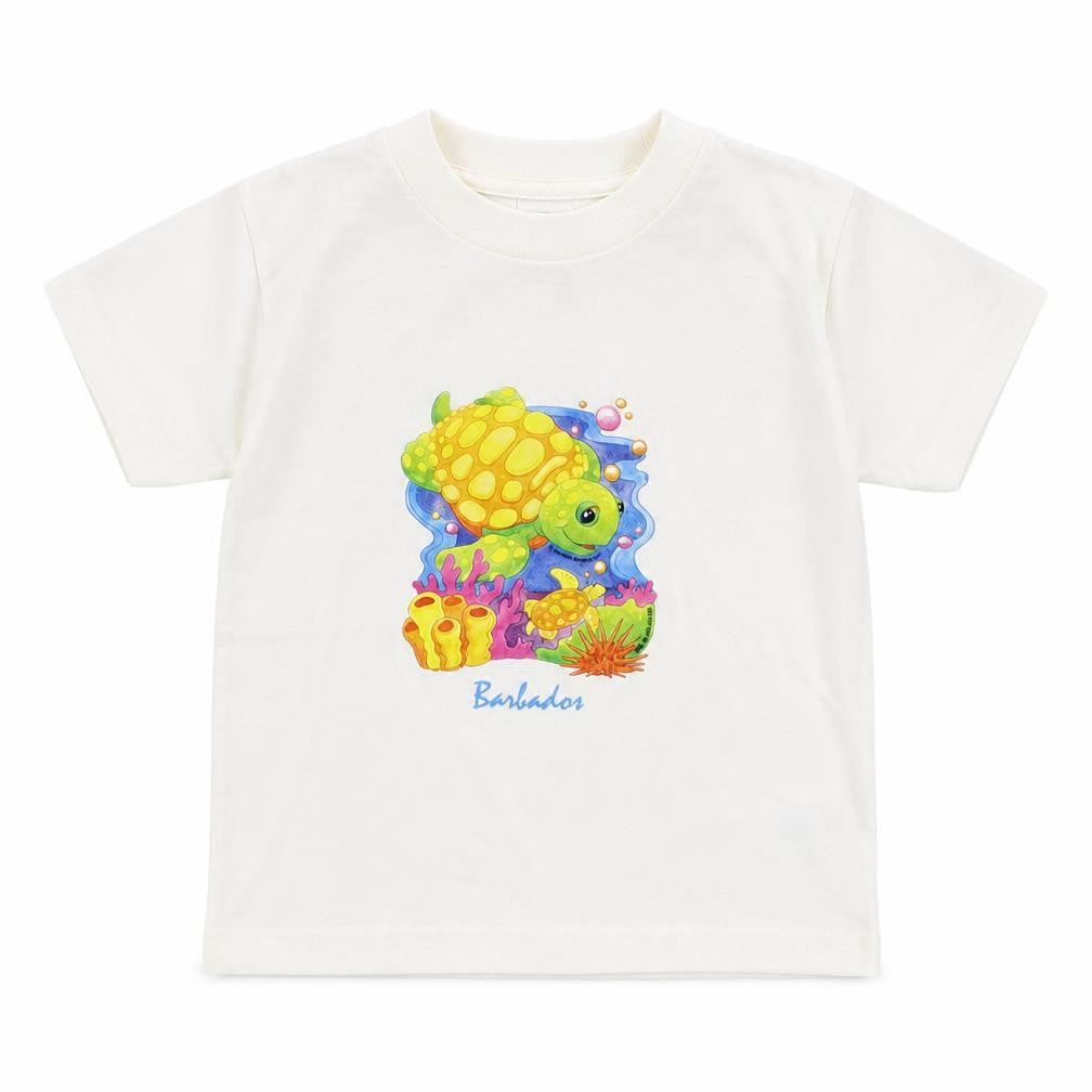 River Bay Boys White   Basic T-Shirt Size 4 Years  - Turtle Barbados