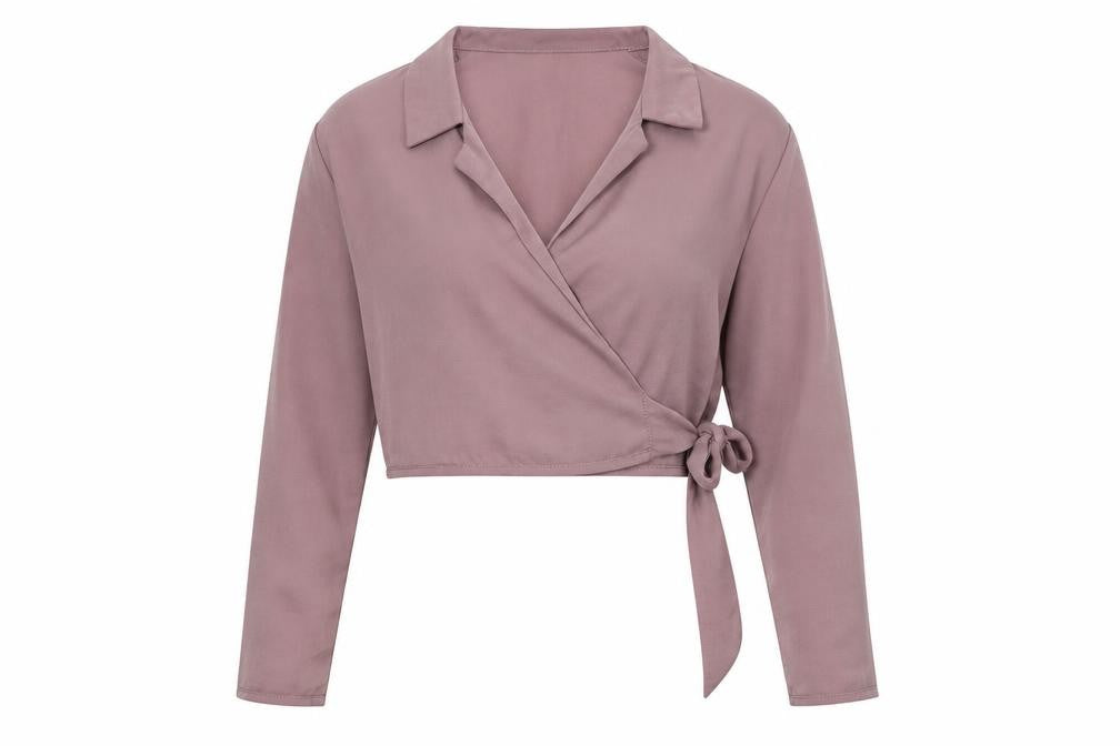 Love & Other Things Womens Pink   Cropped Blouse Size S