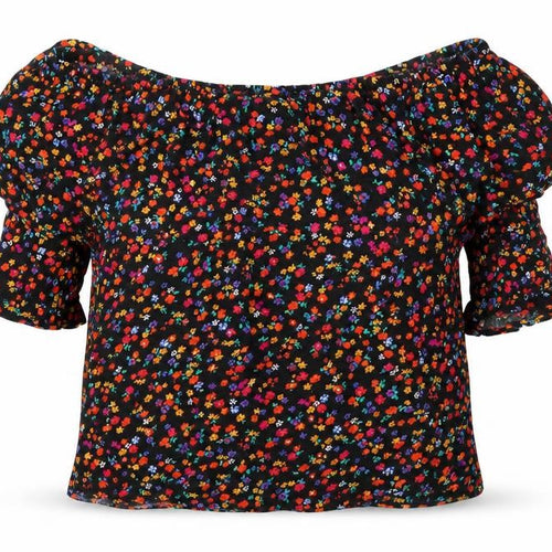 Papaya Womens Black Floral  Basic Blouse Size 10