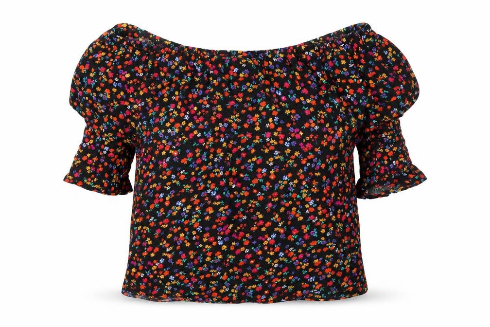 Papaya Womens Black Floral  Basic Blouse Size 10