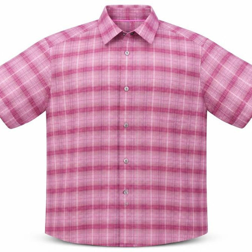 M&S  Mens Purple Check   Button-Up Size L