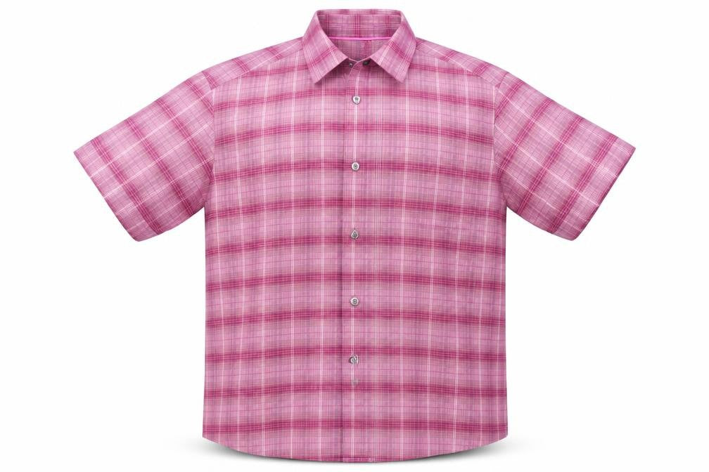 M&S  Mens Purple Check   Button-Up Size L
