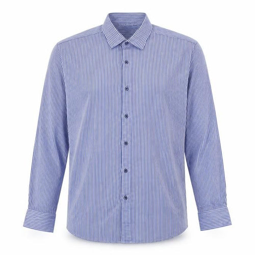 JOHN FRANCOME Mens Blue Striped   Button-Up Size 16.5