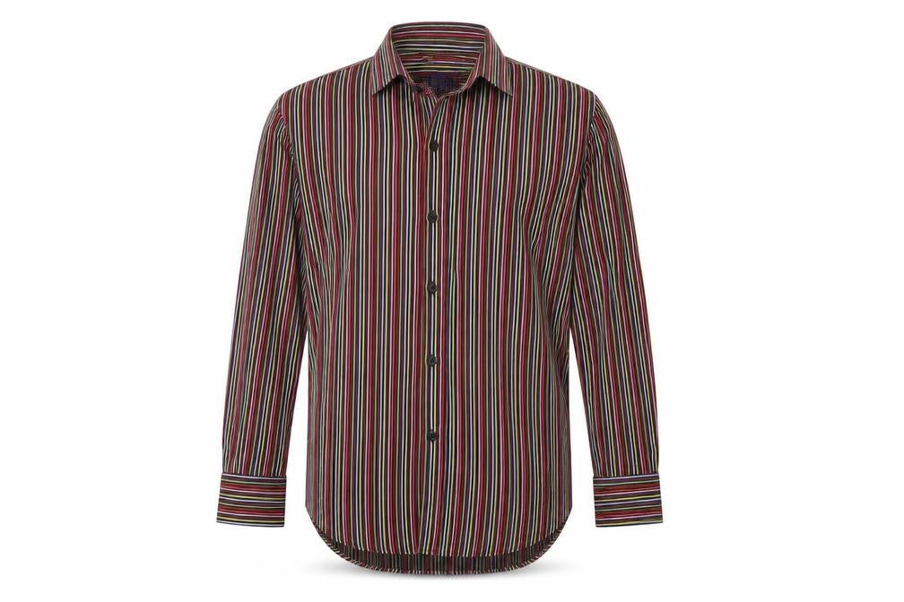 curtis mayfair Mens Red Striped   Button-Up Size M