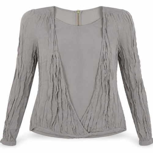 Topshop Womens Grey   Wrap Blouse Size 8