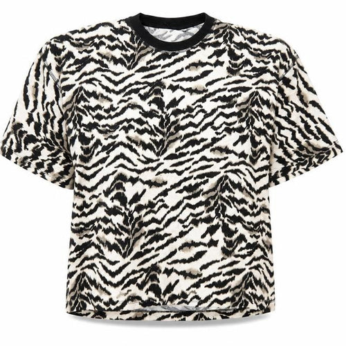 Preworn Womens Brown Animal Print  Basic T-Shirt Size S