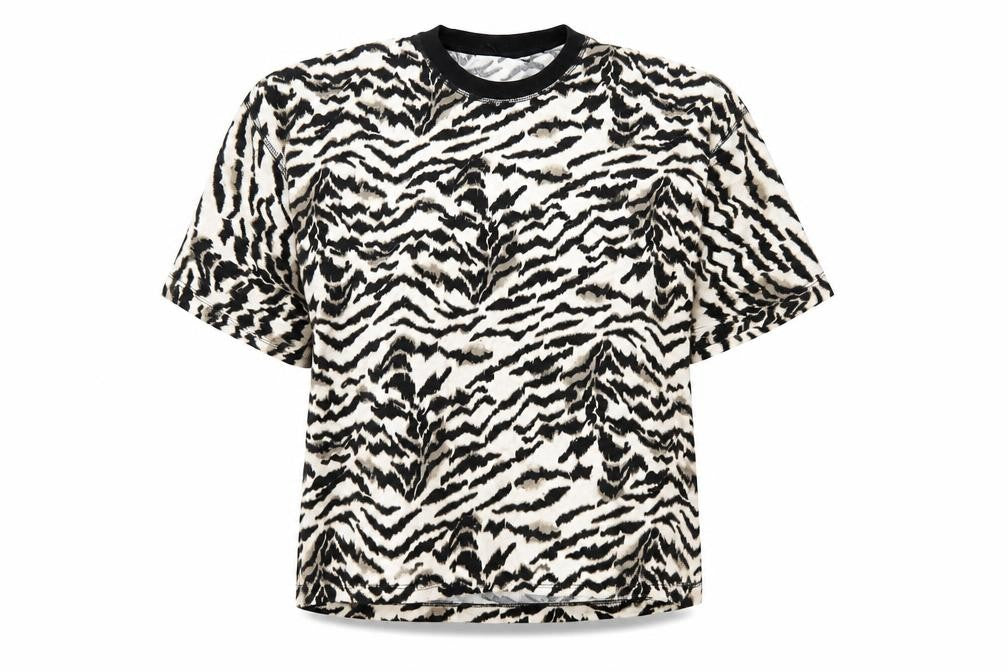 Preworn Womens Brown Animal Print  Basic T-Shirt Size S