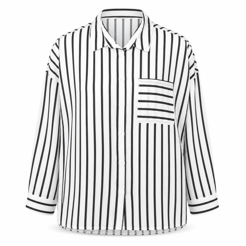 Select Womens White Striped  Basic Button-Up Size 16