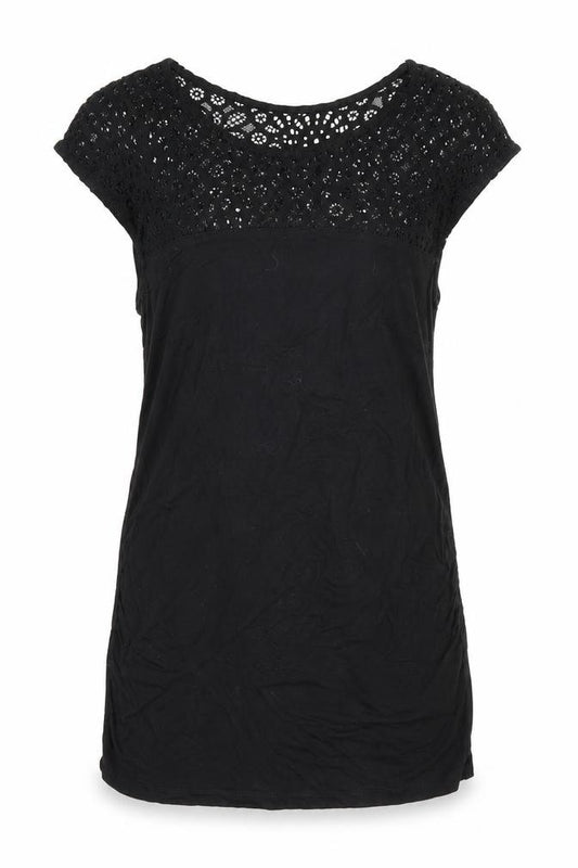 Front view of H&M women’s black basic t-shirt, size S
