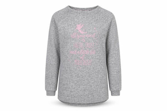 Tinkerbell Girls Grey   Pullover Jumper Size 12-13 Years  - pixie dust