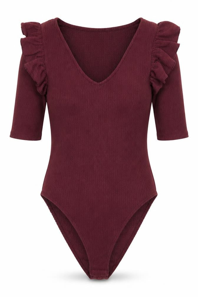 New Look Womens Red   Bodysuit One-Piece Size 10