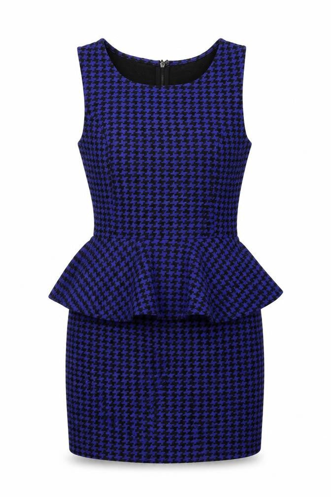 Glamorous Womens Blue Herringbone  Mini  Size 8