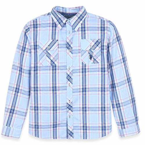 US Polo Assn. Mens Blue Check   Button-Up Size S