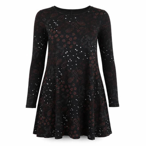 influence Womens Black Floral  Skater Dress  Size S