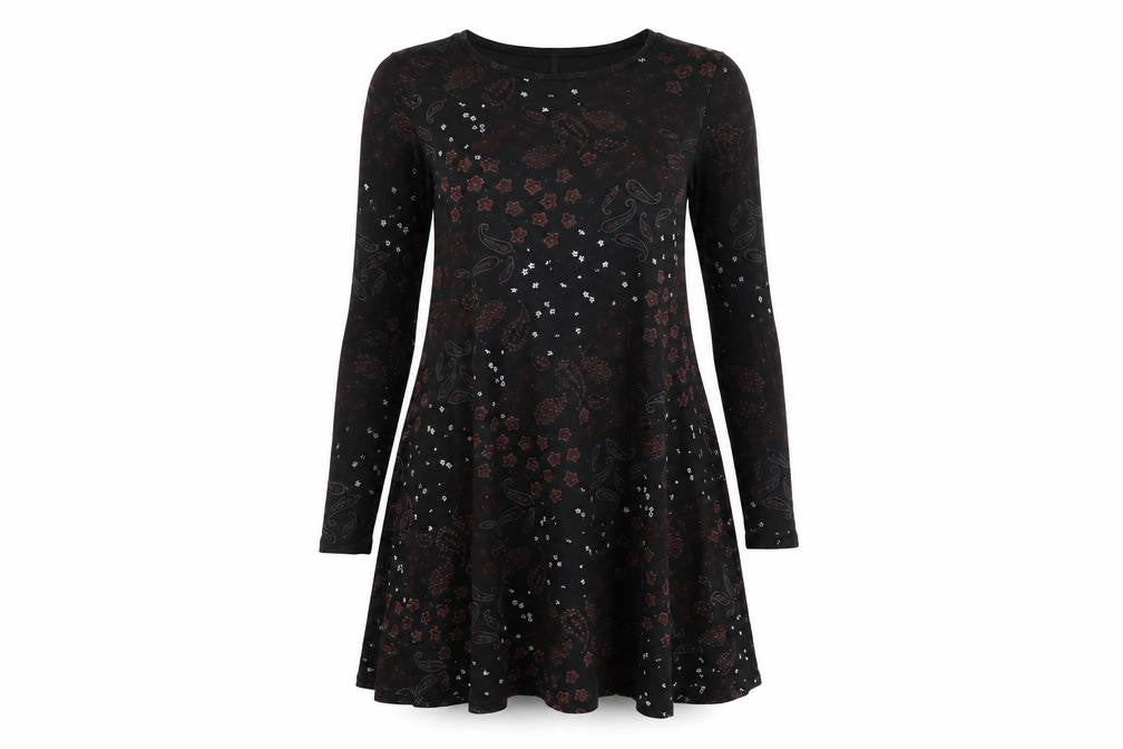 influence Womens Black Floral  Skater Dress  Size S